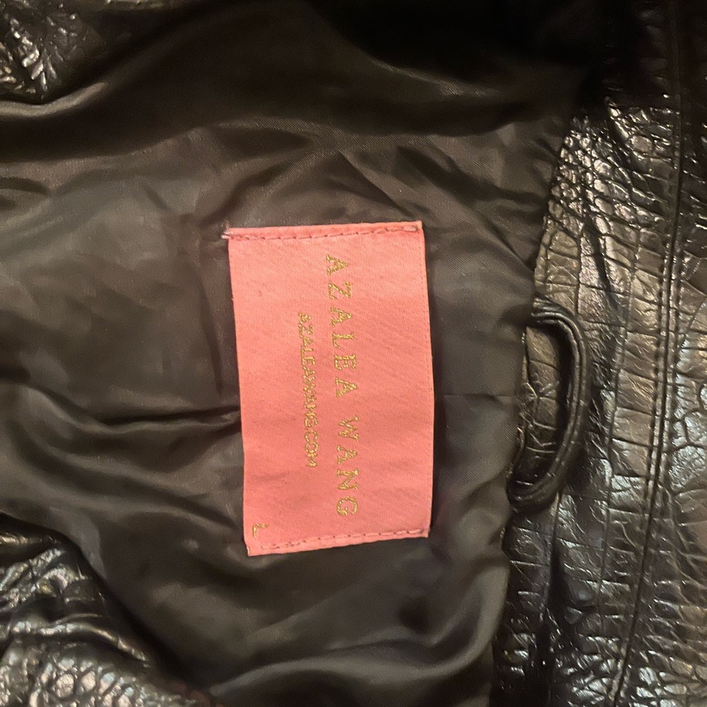 Black leather blazer jacket
